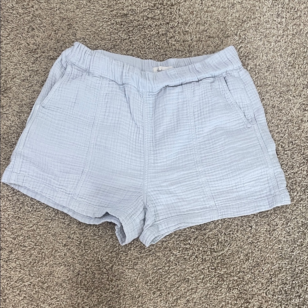 Madewell Light Blue High Waist Cotton Gauze Shorts